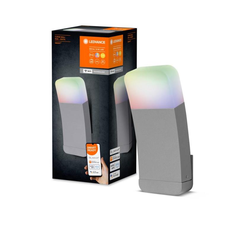 Aktion: Nur noch angezeigter Bestand verfügbar - LEDVANCE SMART+ WiFi Wandleuchte CURVE WALL silver RGBW - Multicolor - für Innen & Außen